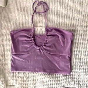 Drawstring Peekaboo Crop Top